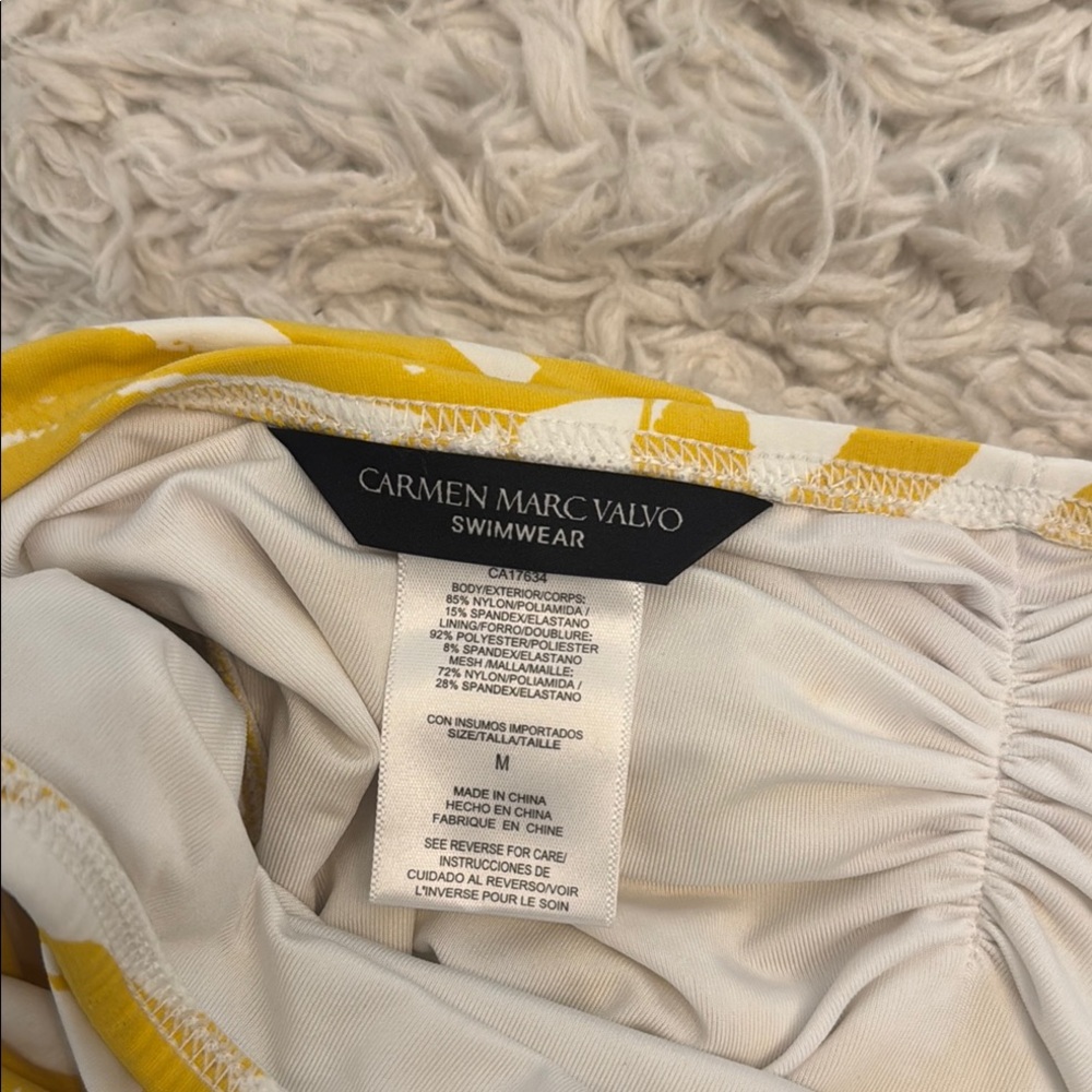 Carmen Marc Valvo Geometric Yellow and White Bikini - Picture 12 of 14